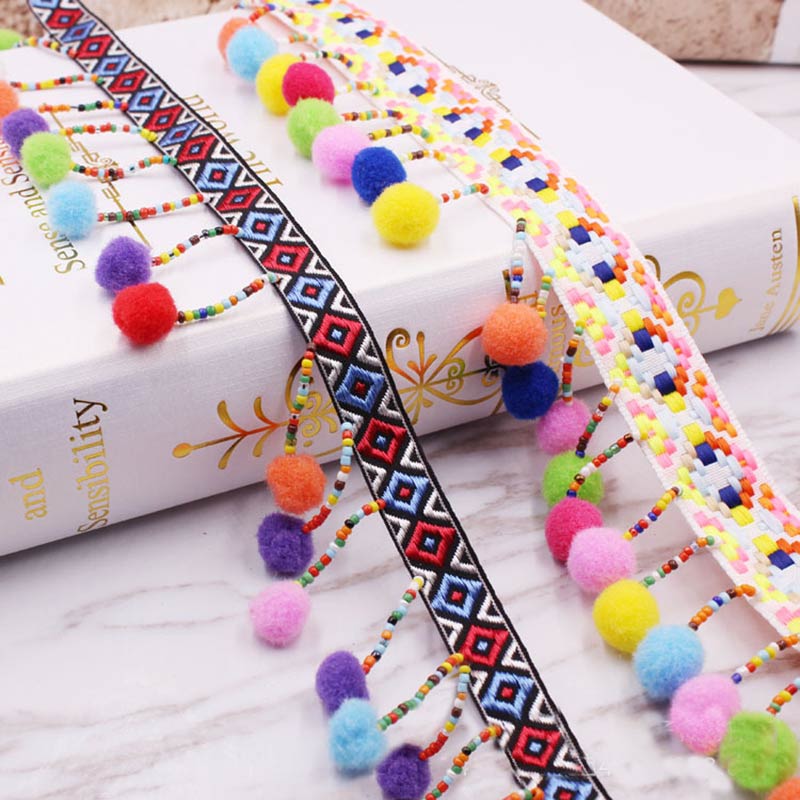 1/5/10Yards Pom Pom Trim Lace Fabric MINI Pearl Pompom Fringe Ribbon Sewing Lace Kintted Fabric Handmade DIY Craft Accessories