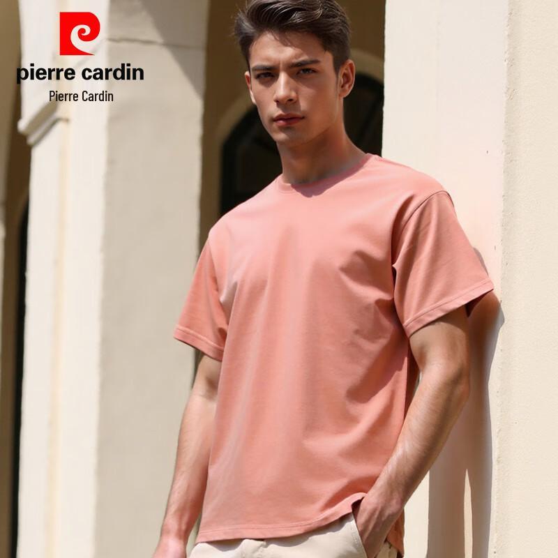 Pierre Cardin Мужская однотонная футболка с коротким рукавом и круглым вырезом, 100% хлопок