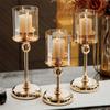 1PC Candlelight European Metal Glass Candlesticks Home Decor Candle Holder For Centerpiece Dinner Photo Props