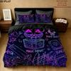 Black Clover Pattern Bedding Quilt Set Quilt Cover Pillowcase Home Birthday Gift(1 * duvet cover + 2 * pillowcase, without core)
