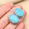 Pretty Blue Chalcedony Gemstone Handmade 925 Solid Sterling Silver Jewelry Earrings For Her