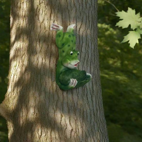 Frog Statue Birds Feeder Garden Decoration Frog Figurine Resin Frog Design Feeder Bowl for Tree Outdoor Use Patio Backyard Front Porch