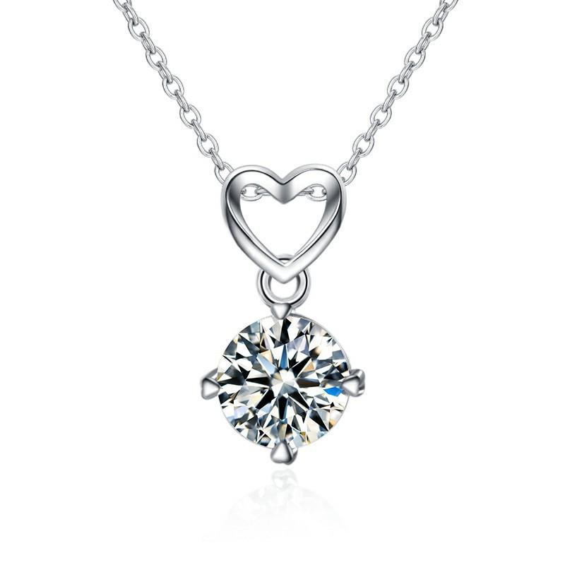 Женское колье в виде сердца с имитацией муассанита 2 карата, с огранкой «8 сердец и стрел», популярное в Японии и Корее, дизайн в стиле телевещания