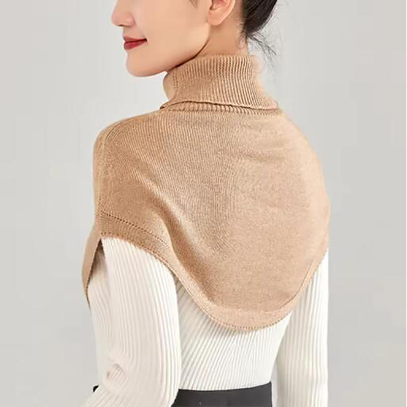 Women's High Neck Shoulder Warmer - Pullover Shawl Collar Scarf for Cervical & Shoulder Protection In Cold Weather