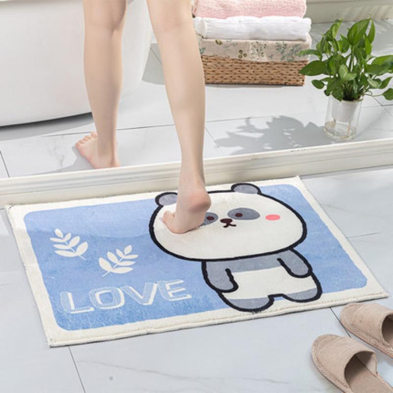 Cartoon Cashmere Floor Mat Entry Door Mat Toilet Bathroom Absorbent Plush Carpet Foot Mat Thick Carpet Non-slip