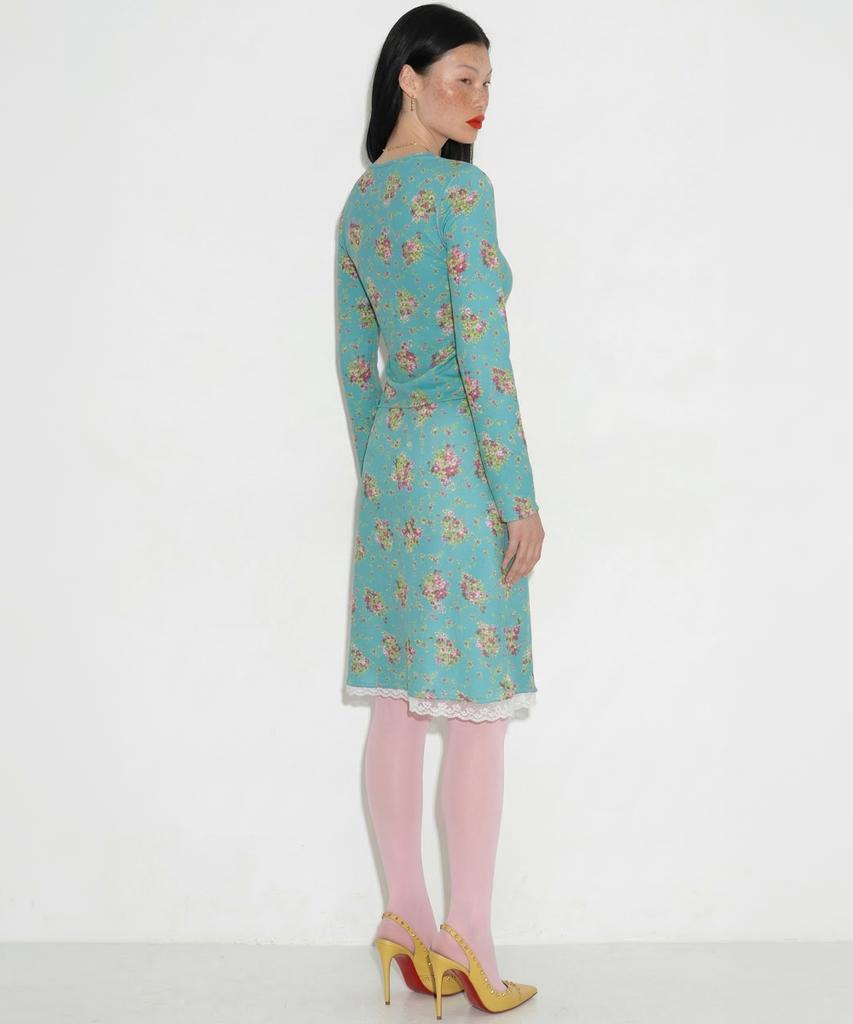 Cecese Rose Pointed Lace Hem Skirt Mint