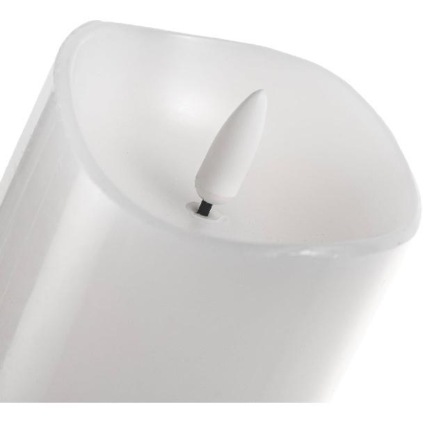 Flickering Flameless Candles, Battery Operated Candles with Timer, Real Wax Pillar Electric LED Candle for Wedding Christmas Party (White)