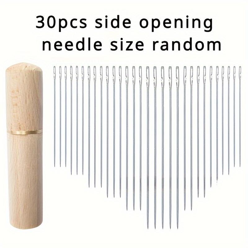 30-Pack Self-Threading Needles, Assorted Sizes, Threading-Free, Elderly Blind Needles, Hand Sewing, Quilting, Clothing & Cross S