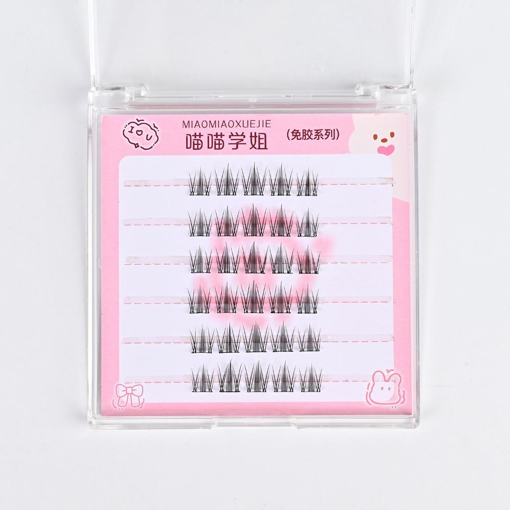 Anime Cosplay 3D False Eyelashes With Jelly Glue Strips Segmented False Eyelashes Men