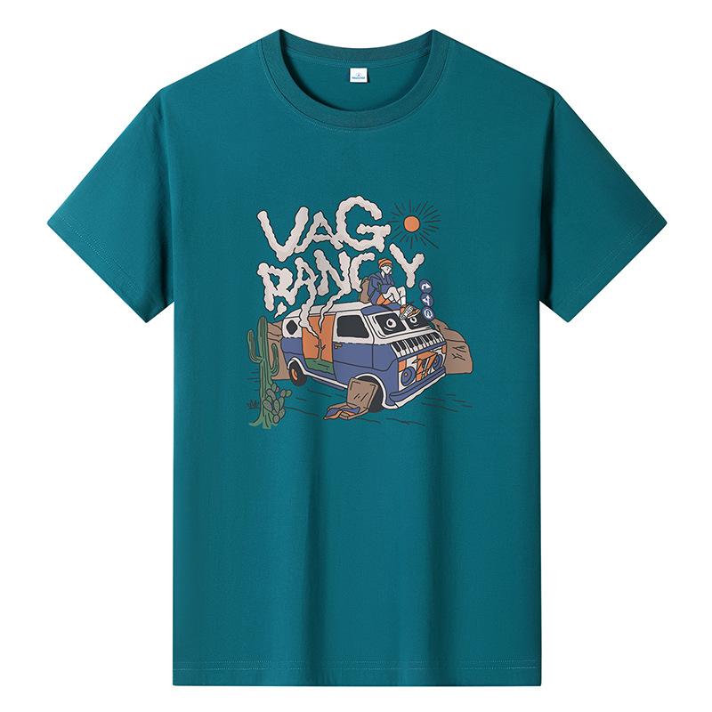 M-6XL Мужская повседневная футболка из чистого хлопка с короткими рукавами и круглым вырезом для мальчиков