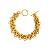 Vintage Cuban Link Chain Bracelet Set With Geometric Pendant Gold Steel Tone Titanium Jewelry Women