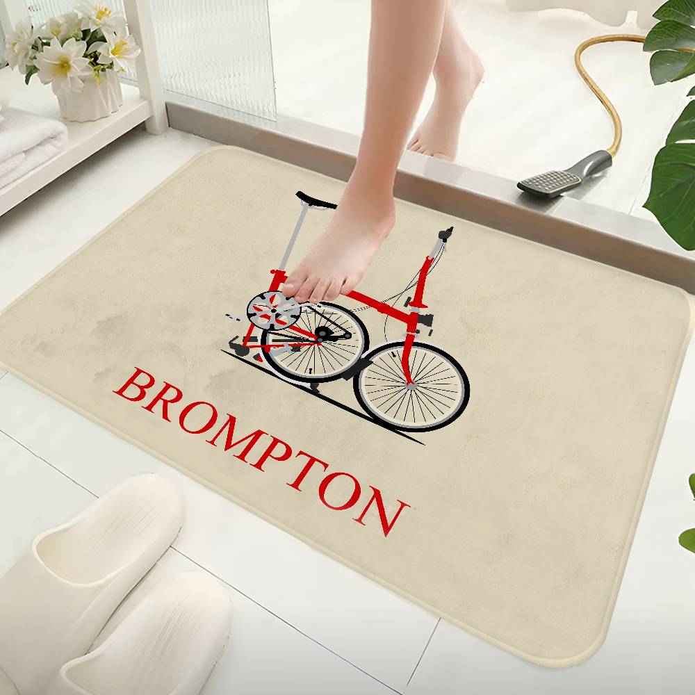 Абстрактное Искусство Велосипед Brompton Коврик для Ванной Комната Детей Спальня Декор Балкон Противоскользящий Коврик Прихожая Ковер с Надписью Welcome