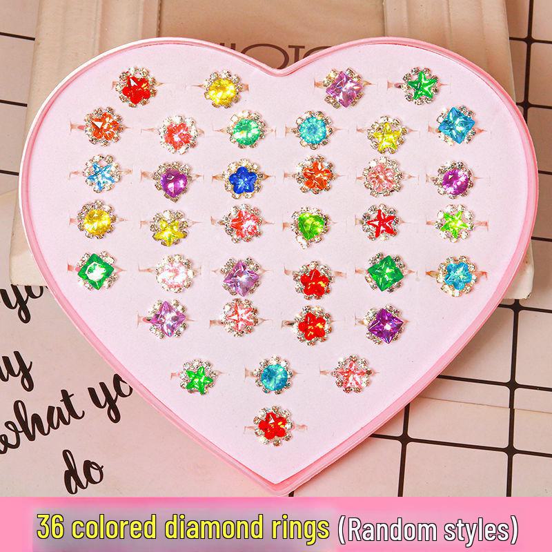 Кольца с кристаллами в виде принцессы из мультфильма для девочек-малышей - детский ювелирный подарок