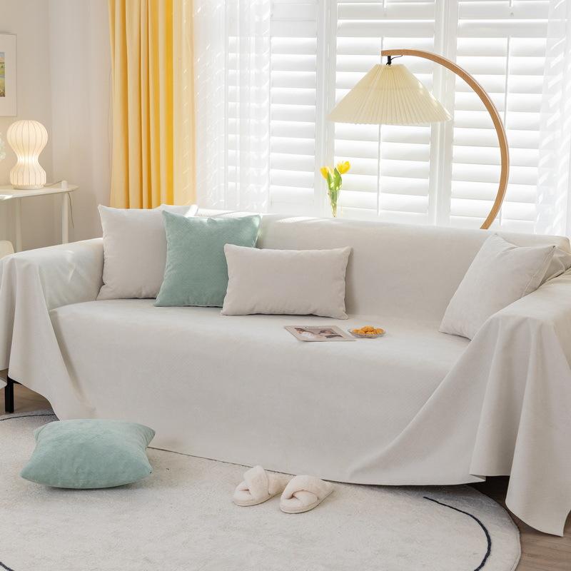 Solid Color Waterproof Blanket Single Full Cover Chenille Sofa Cover Dust Anti-cat Scratch Protection Cover Sofa Blanket Carpet