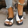 Fashion Shoes for Women 2024 High Quality Slip-on Women's Sandals Summer Daily Sandals Women Fashion Square Toe Set of Toes Flat Sandals