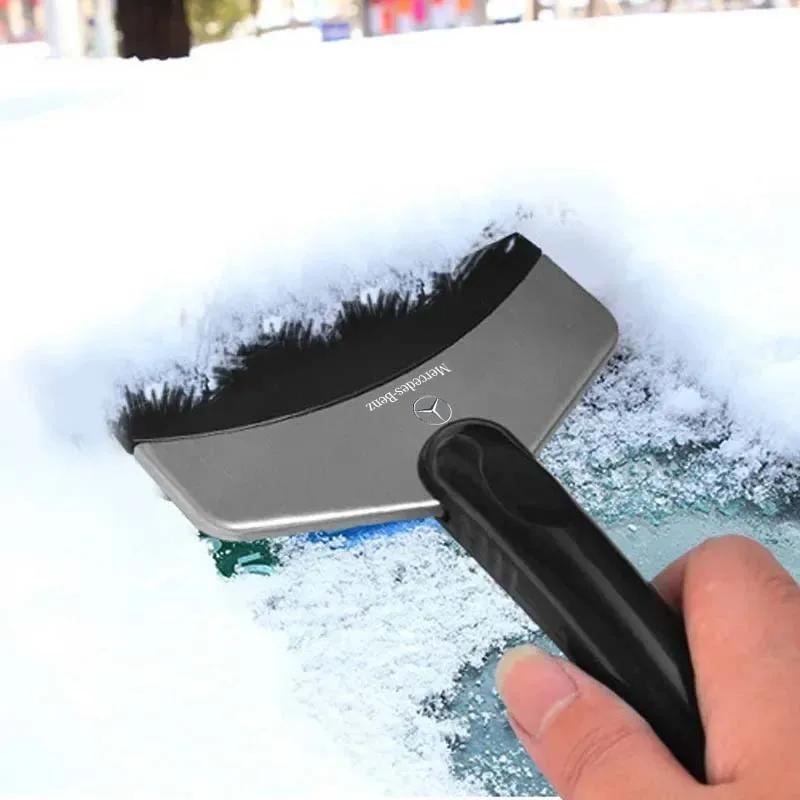 1Pcs Car Logo Snow Brush Cleaning Shovel Glass Ice Scraper Tool for Mercedes Benz AMG W212 W213 W205 W177 V177 W247 W176 GLC GLA