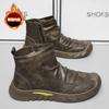 Мужская обувь зима 2025 новая водонепроницаемая, нескользящая и износостойкая рабочая обувь, трендовая универсальная обувь, мужская повседневная обувь для охраны труда