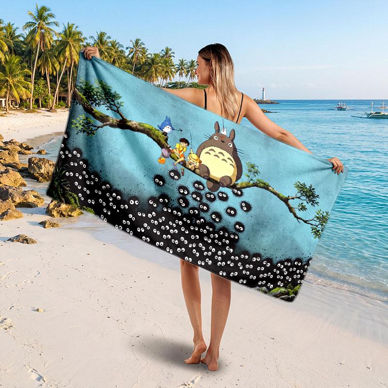 Large Beach TowelMy Neighbor Totoro Soft Absorbent Towel Beach Bath Home Use