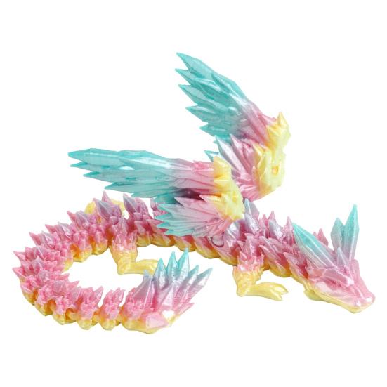 3D-печатная фигурка летающего дракона с подвижными суставами, красочная фигурка дракона, шарнирная модель крылатого дракона, игрушка-фиджет, настольное украшение, орнамент