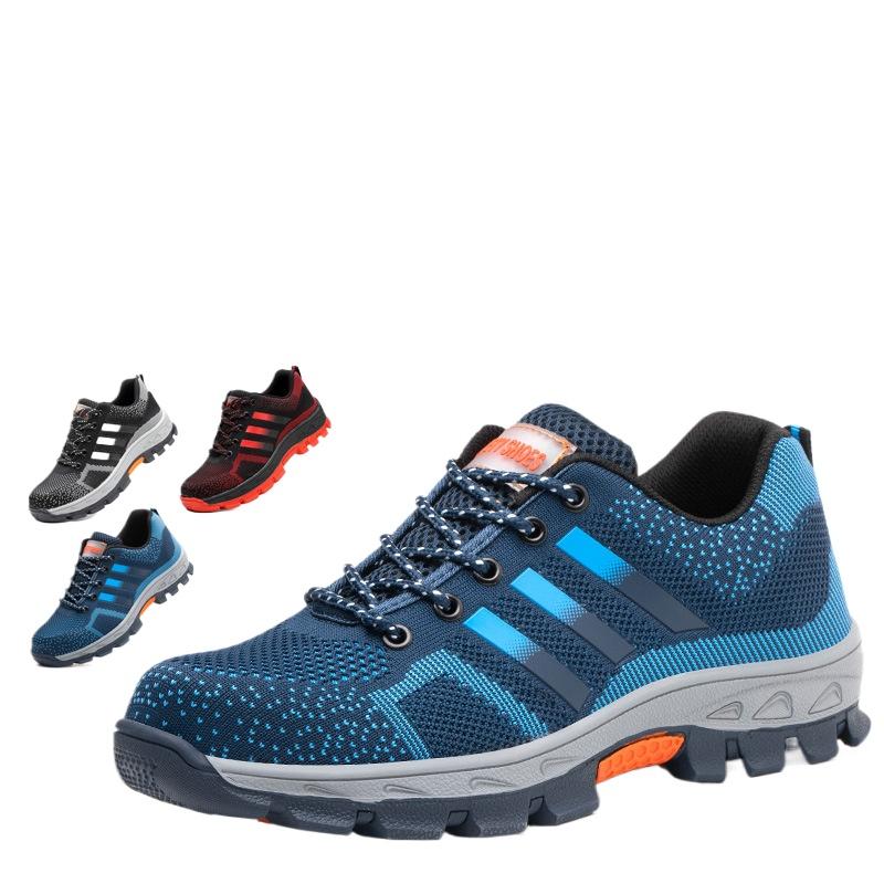 Модная мужская обувь для страхования труда, износостойкая и противоударная защитная обувь, мужская защитная обувь с низким верхом