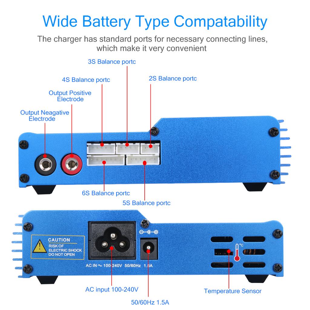 B6AC 80W 6A Зарядное устройство-балансир Lipo для NiMH NiCd Lipo LiFe Li-ion Pb аккумуляторов, дисплей LCD, RC зарядное устройство-разрядник, XT60