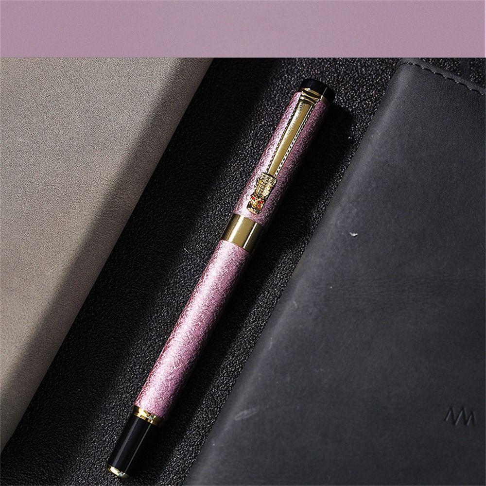 Frosted Black Stationery Luxury Golden Dragon Ink Pen Fountain Pen Writing Pen Business Ink Pen