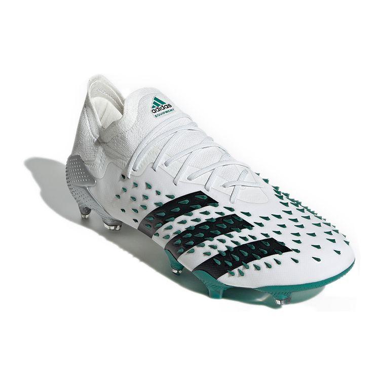 adidas Predator Freak.1 L EQT Круглый носок Шнуровка FG (Резиновый длинный стержень) Прочные футбольные бутсы Мужские футбольные бутсы Белые Зеленые Черные GW0749
