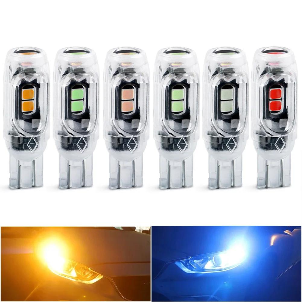 10 шт. T10 W5w белый красный синий авто светодиодный багажник тормозной указатель поворота лампа автомобильный парковочный задний фонарь фонарь заднего хода подсветка номерного знака 12 В