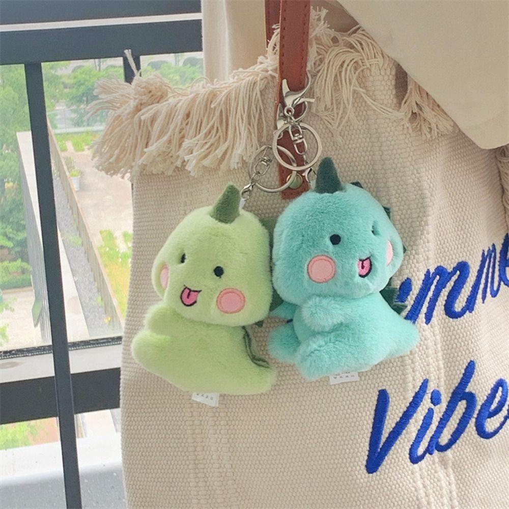 Cartoon Dinosaur Doll Keychain Funny Dinosaur Plush Keyring Dinosaur Doll Pendant  Children Toys