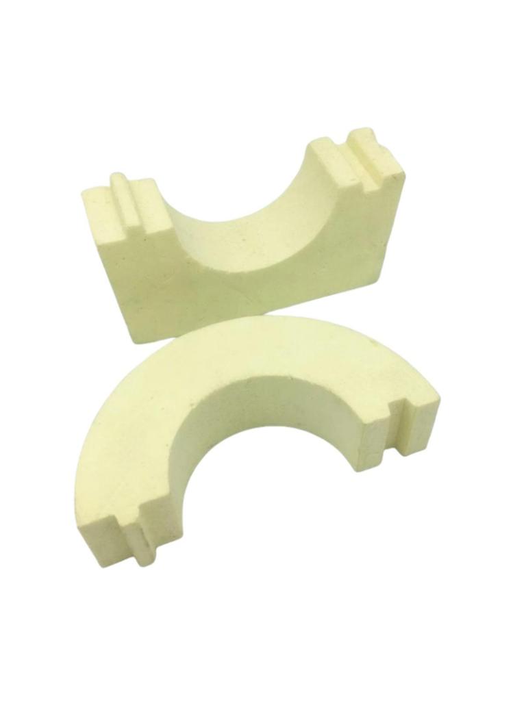 Yellow Polyurethane Air Conditioner Pipe Clamp with Copper Insulation, Seismic Support, C-Channel, and P-Channel Fastener.
