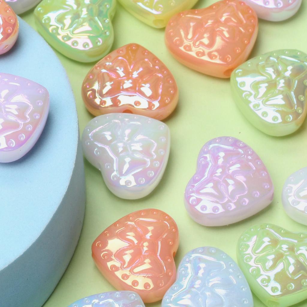 DIY аксессуары модные разделительные бусины бусины в форме сердца креативный материал ручной работы 25*21,2 мм 10 шт для ожерелья серьги конфетный цвет акрил