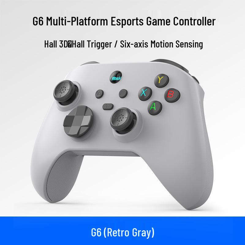 Беспроводной игровой контроллер G6 с вибрацией, соматосенсорными функциями, двумя задними кнопками на эффекте Холла для Switch, Android, iOS и ПК.