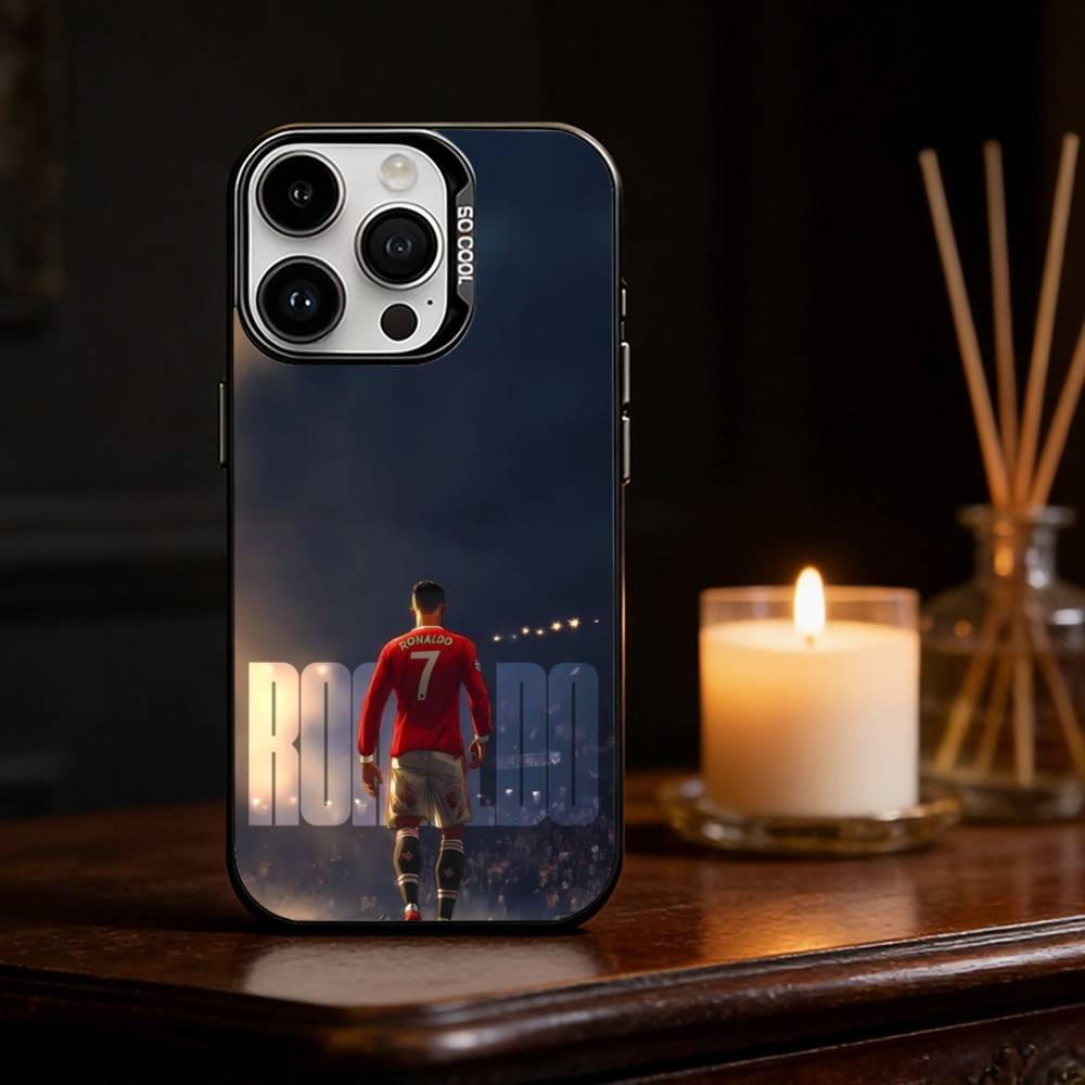 CR7 C-Криштиану Р-Роналду Чехол для телефона Цвет Серебристый Корпус Для IPhone 17 16 15 14 13 12 11 Pro Max Plus