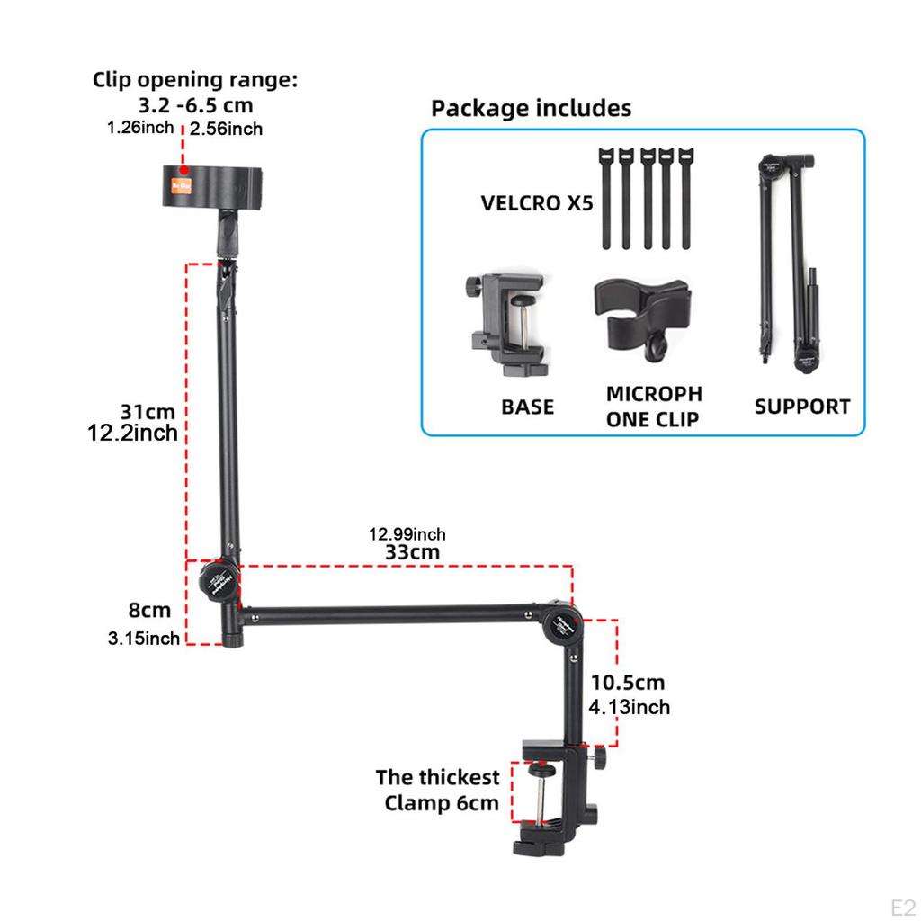 Регулируемая микрофонная стойка для использования в студии с прочным держателем
