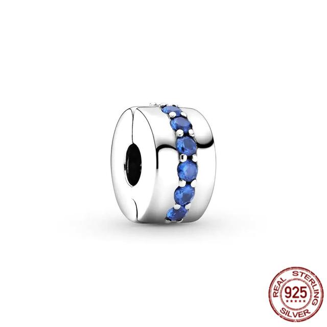 Стерлингового серебра 925 пробы, прозрачное Pav éClip, подвеска из бисера, подходит для милого модного браслета, ожерелье, модные украшения, подарок для женщин