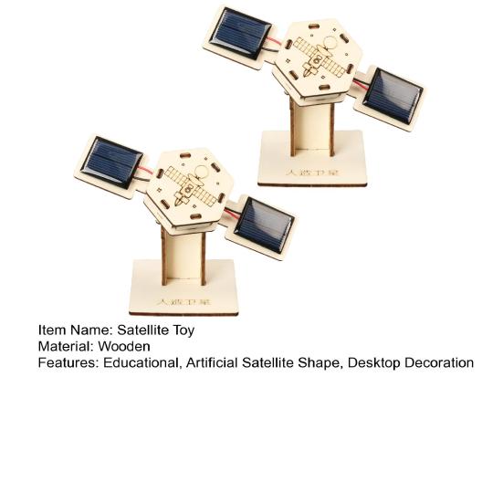 45659 Sets DIY Solar Artificial Satellite Model Kit Educational Handmade Wooden Puzzle Satellite