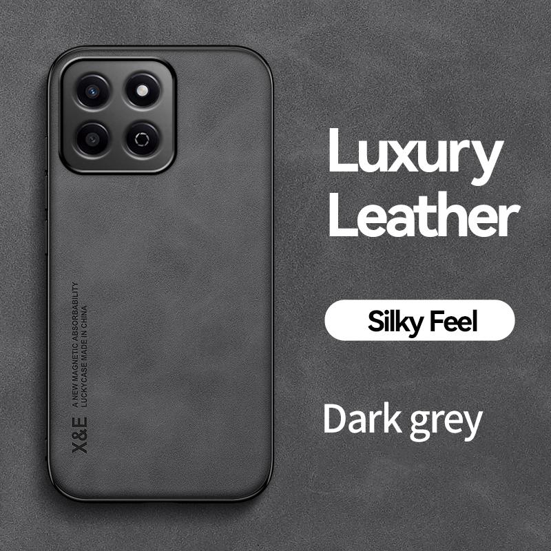 KEYSION Роскошный ретро-чехол из искусственной кожи для HONOR X7c, мягкий силиконовый + противоударный чехол для задней панели телефона из поликарбоната для Huawei Honor 200 Smart 5G
