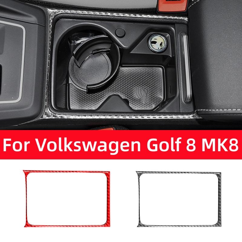 For Volkswagen VW Golf 8 MK8 2020 2021 Auto Central Cup Holder Decoration Frame Trim Carbon Fiber Car Interior Accessories