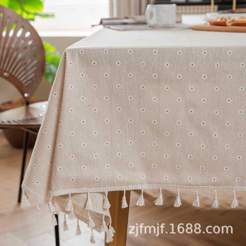 Хлопковая, конопляная, льняная скатерть, водонепроницаемая скатерть для стола, защитное пальто для стола, прямоугольная скатерть с кофейными кисточками для гостиной