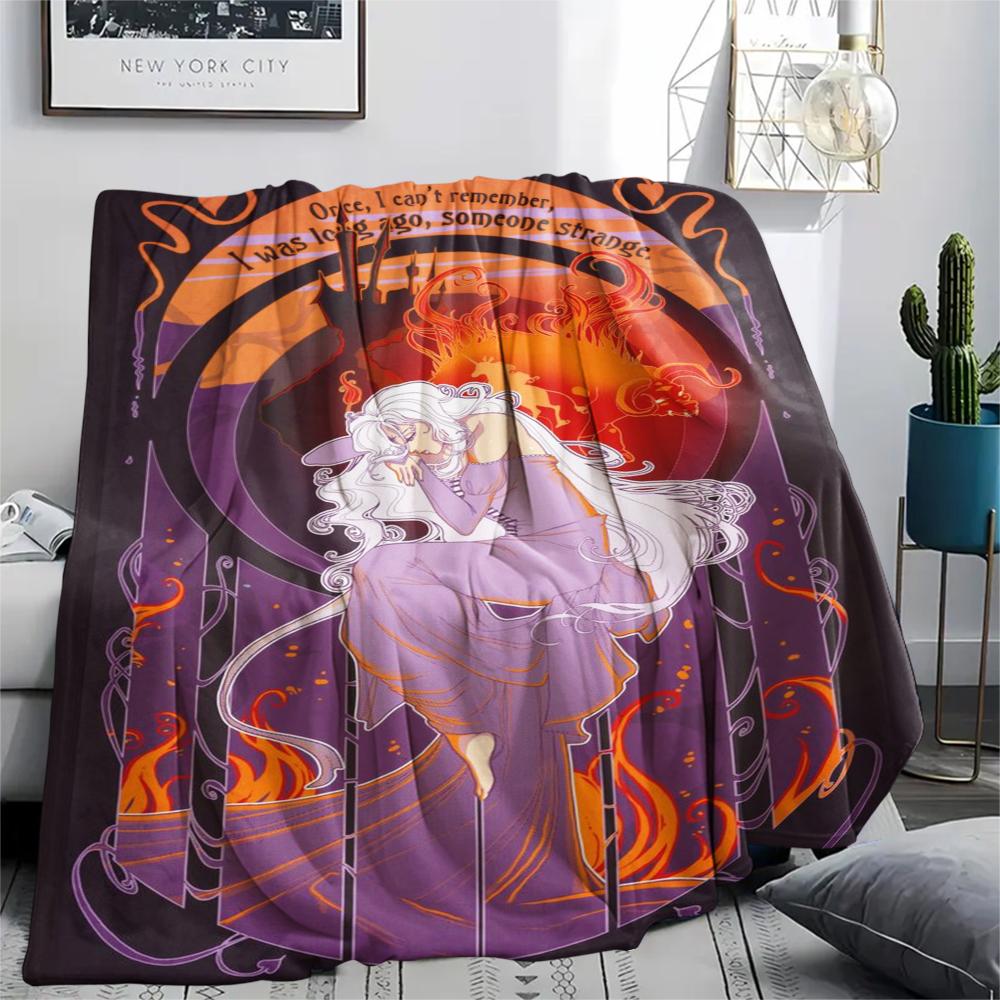 1PC The Last Unicorn Print Flannel Blanket, High quality Comfortable for All Seasons, Home Decor, Warmth and Comfort, Perfect for Christmas Gifts199