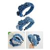 Spring Summer Yoga SPA Sports Hair Hoop Delicate Hairband with Blue Rose Shape Woman Teens Wash Face Hair Accessory