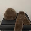 2 Pcs/Set Men Winter Mongolian Hat Neck Warmer Thick Stretchy Solid