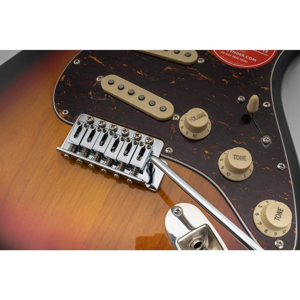 Musiclily Pro 10.5mm Modern 6-Point Tremolo Unit Bridge with 36mm Short Block for Squier Stratocaster Electric Guitars, Chrome