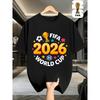 Футболка с quirky геометрическим принтом, посвященная Кубку мира FIFA 2026 в США/Канаде, универсальная мужская футболка с круглым вырезом, отличный подарок для футбольных фанатов