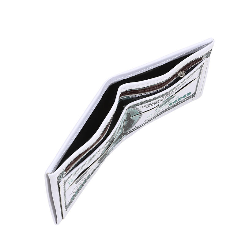 Мужской персонализированный ретро-кошелек двойного сложения с креативным стилем, множеством отделений для карт, классический короткий кошелек двойного сложения с рисунком долларовой купюры США