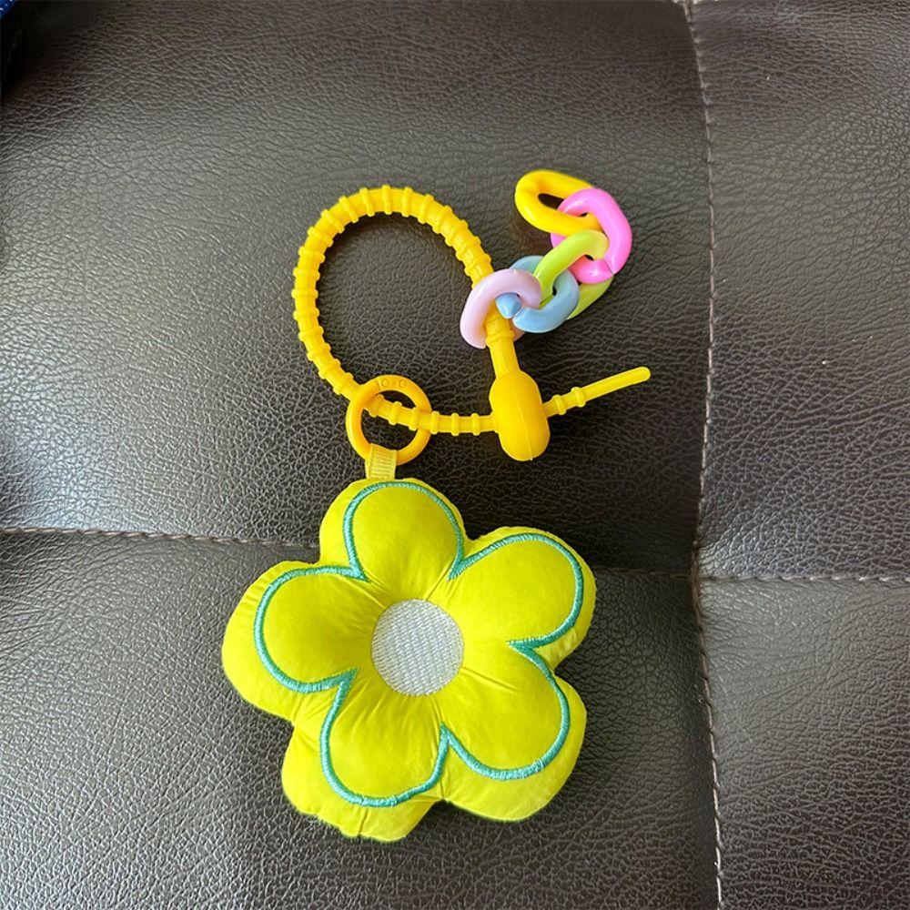 Cloth Flower Bag Pendant Acrylic Chain Floral Lanyard Creative Fresh Backpack Decoration  Children