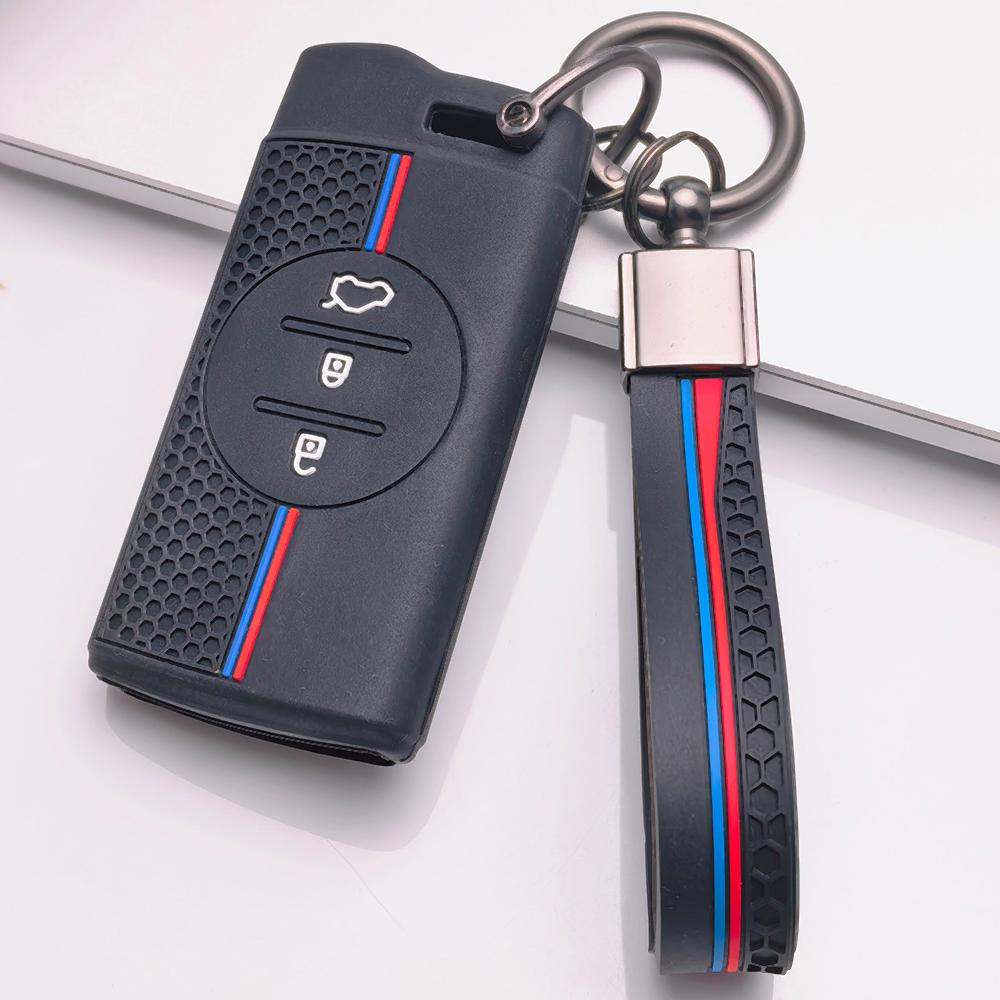 Силиконовый чехол для брелока автомобиля Chery Tiggo 2 Tiggo 3X Tiggo 4 Tiggo 5X Tiggo 7 Pro с брелоком, сотовая текстура, гоночная полоса, чехол для пульта дистанционного управления автомобиля