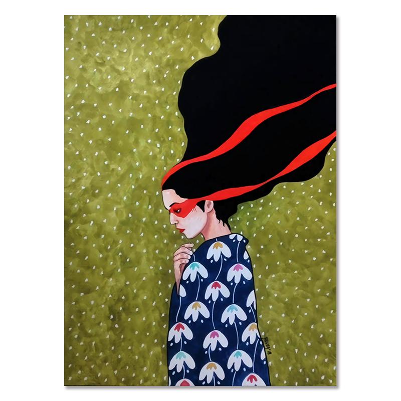 Современные женщины красочные цветы волосы девушки стены книги по искусству холст картины плакат на скандинавскую тему винтажные настенные панно для гостиной