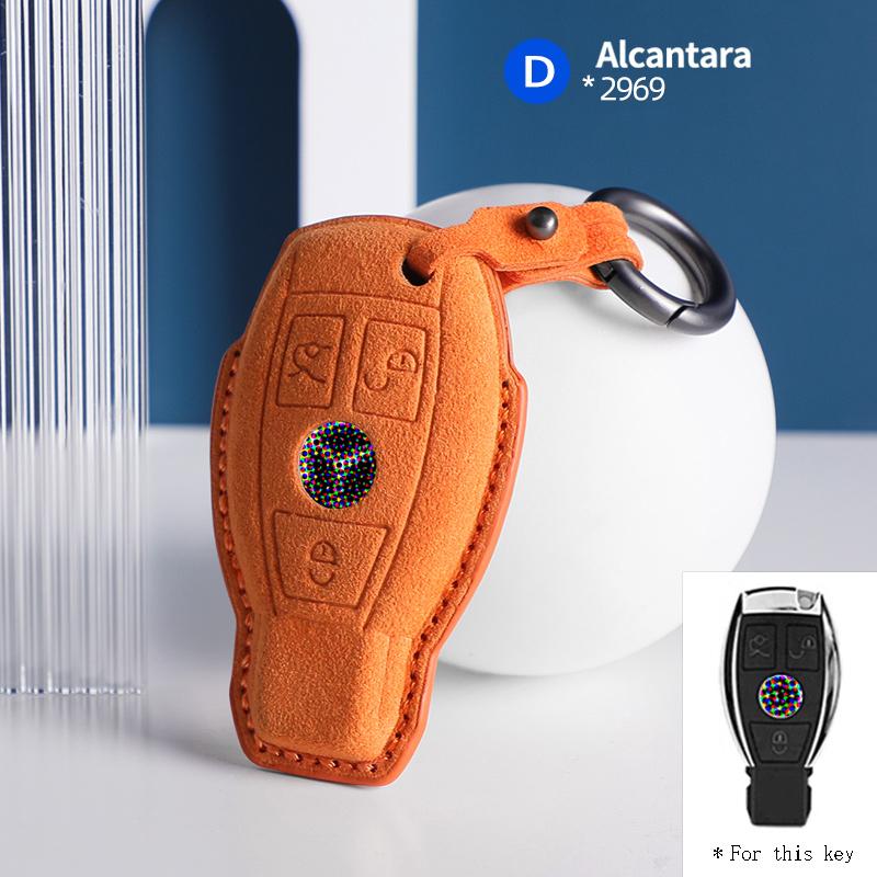 New suede car key case cover protector shell For Mercedes Benz A B C E Class GLS GLA GLK GLC CLS CLA AMG W204 W205 W212 W463 MR8