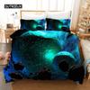 Starry Sky Duvet Cover Set Microfiber Outer Space Theme Comforter Cover Teens Boys Quilt Cover 3D Starry Sky Series Bedding Set